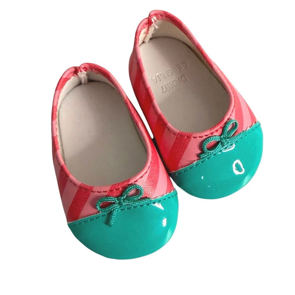 American Girl truly me bright stripe flat shoes for 18” doll. DOLL NOT INCLUDED